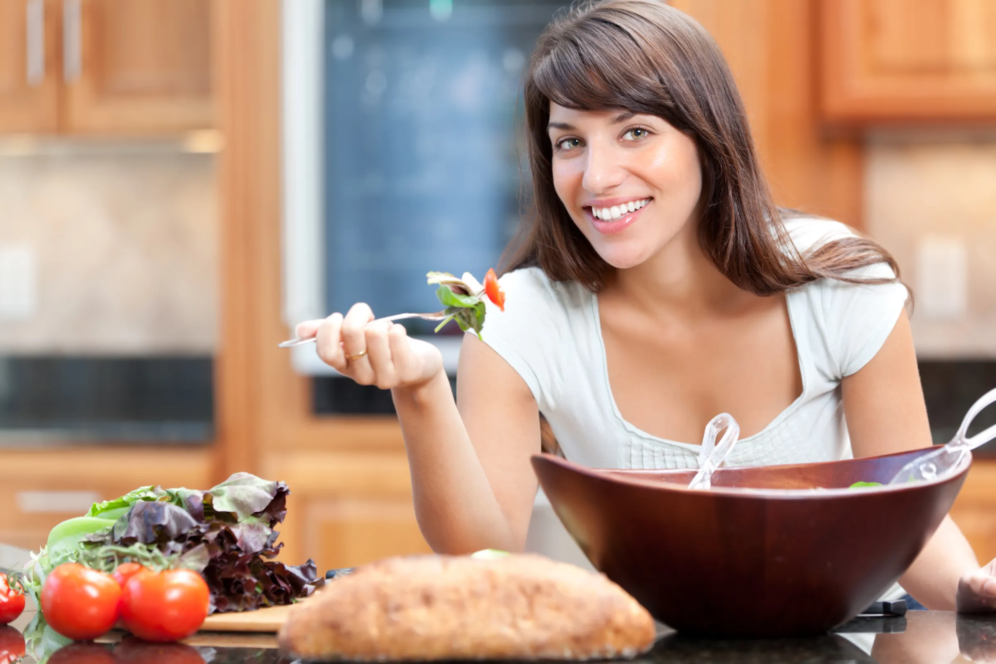 Woman enjoying a healthy meal